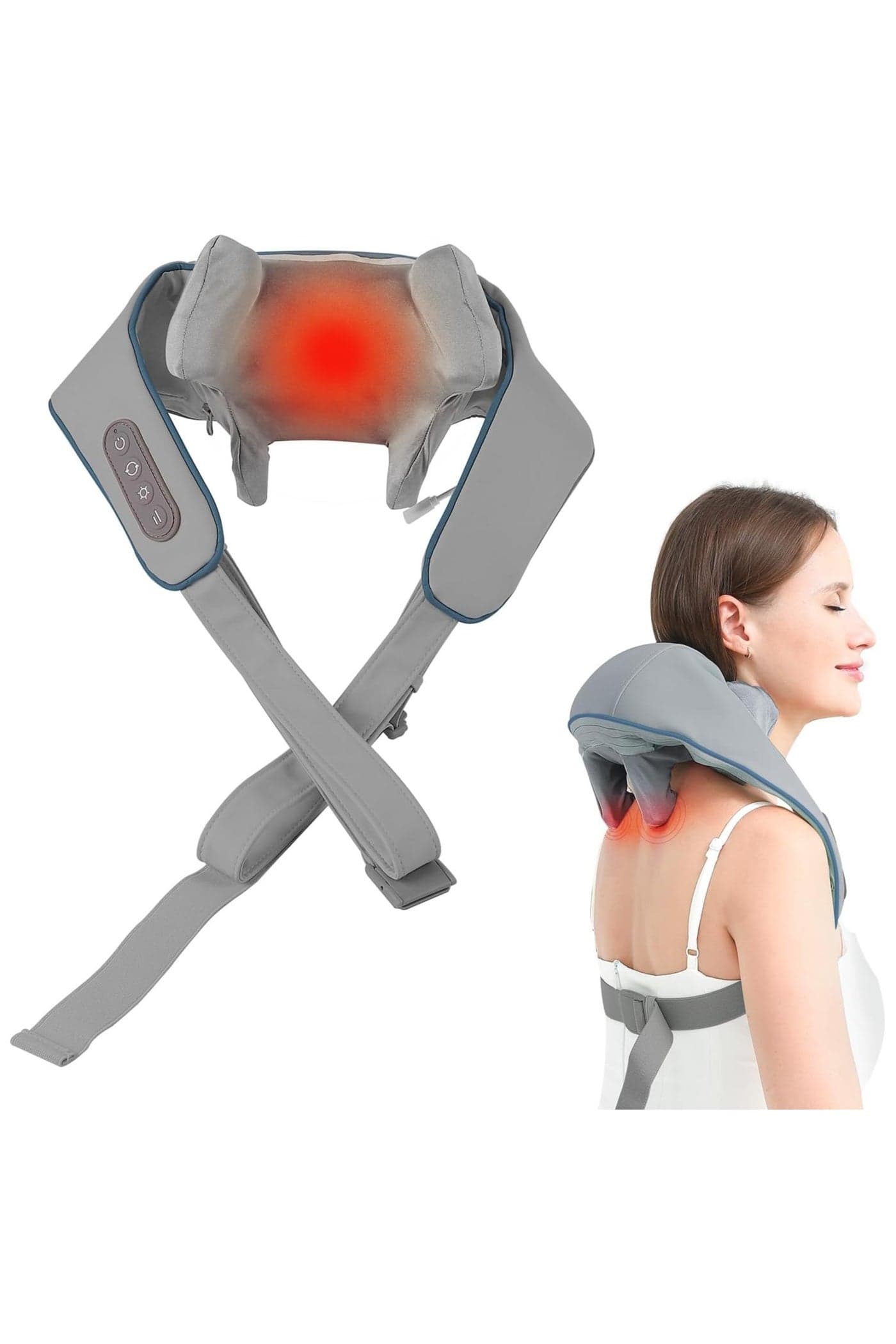 Shiatsu Neck & Shoulder Massager with Heat – Deep Tissue 3D Kneading Back & Neck Pain Relief, Muscle Relaxation for Home, Office & Travel