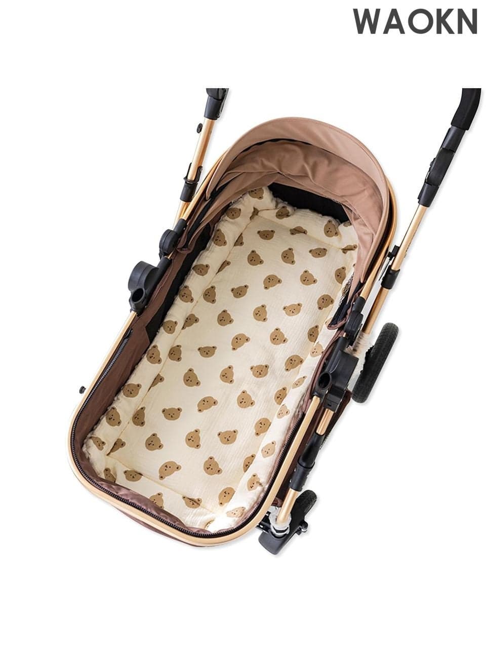 Universal Warm Baby Stroller Seat Liner - Soft Thick Pushchair Cushion Pad Insert for Pram, Buggy & High Chair - Cozy Fleece Winter Seat Cover with Non-Slip Backing - Machine Washable (Bear Head Design, )