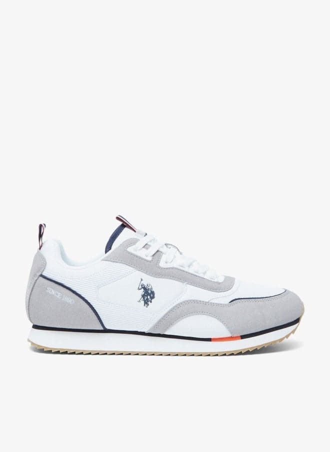 Men's White Low-Top Sneakers - Lightweight Shoes Timeless Lace-Up Style, Ideal for Casual Outings