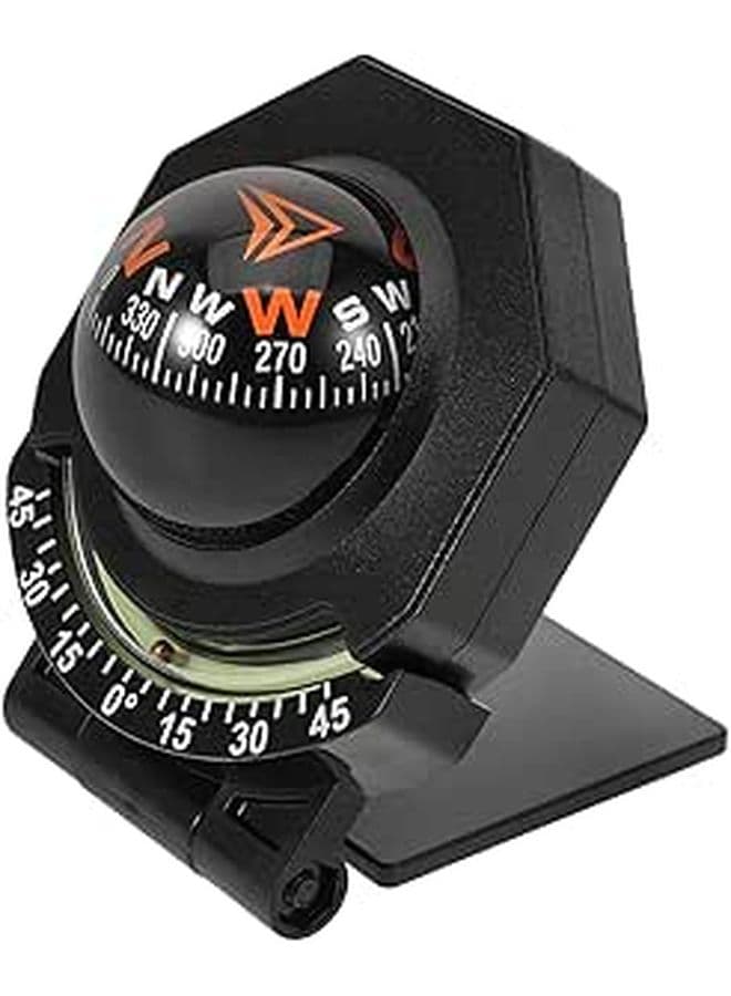 Car Ball Compass With Dash Mount And Inclinometer High Precision Auto Navigation For Dashboard And Outdoor Camping