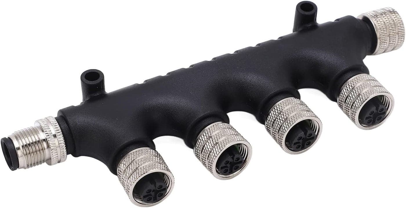 NMEA 2000 MultiPort T Connector, NMEA 2000 4 Port MultiPort T Connector 5 Pin Backbone Drop Cables 4 Port MultiPort Tee Terminator for Lowrance Networks