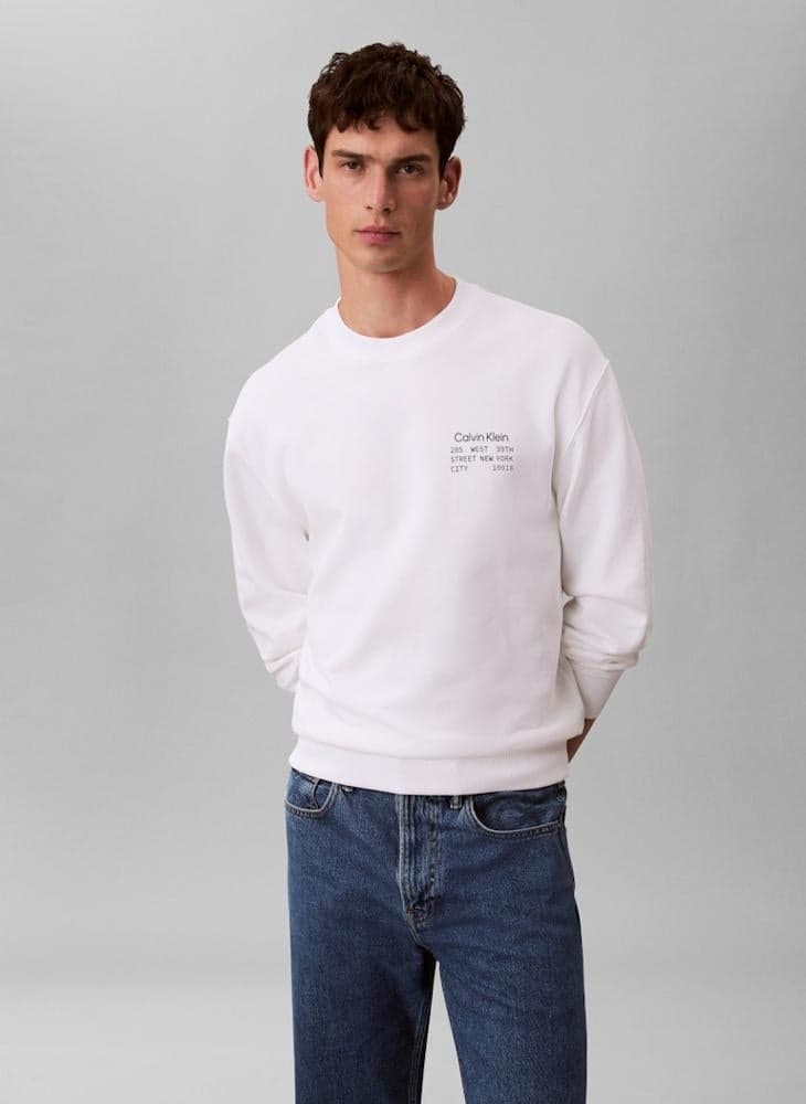 Graphic Crew Neck Terry Sweatshirt
