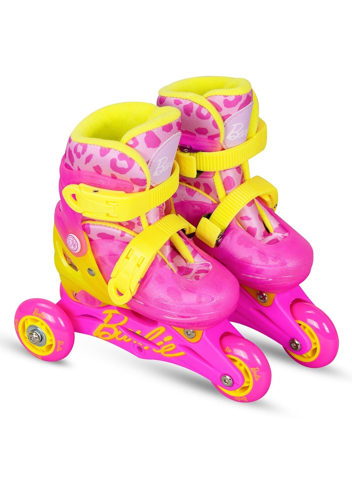 Spartan Barbie 2in1 Skates XS Size 27-30 | Adjustable Inline and Quad Configuration | Durable Plastic Chassis | PVC Wheels | 608Z Bearings | Safe & Stylish for Beginners | SP-1026