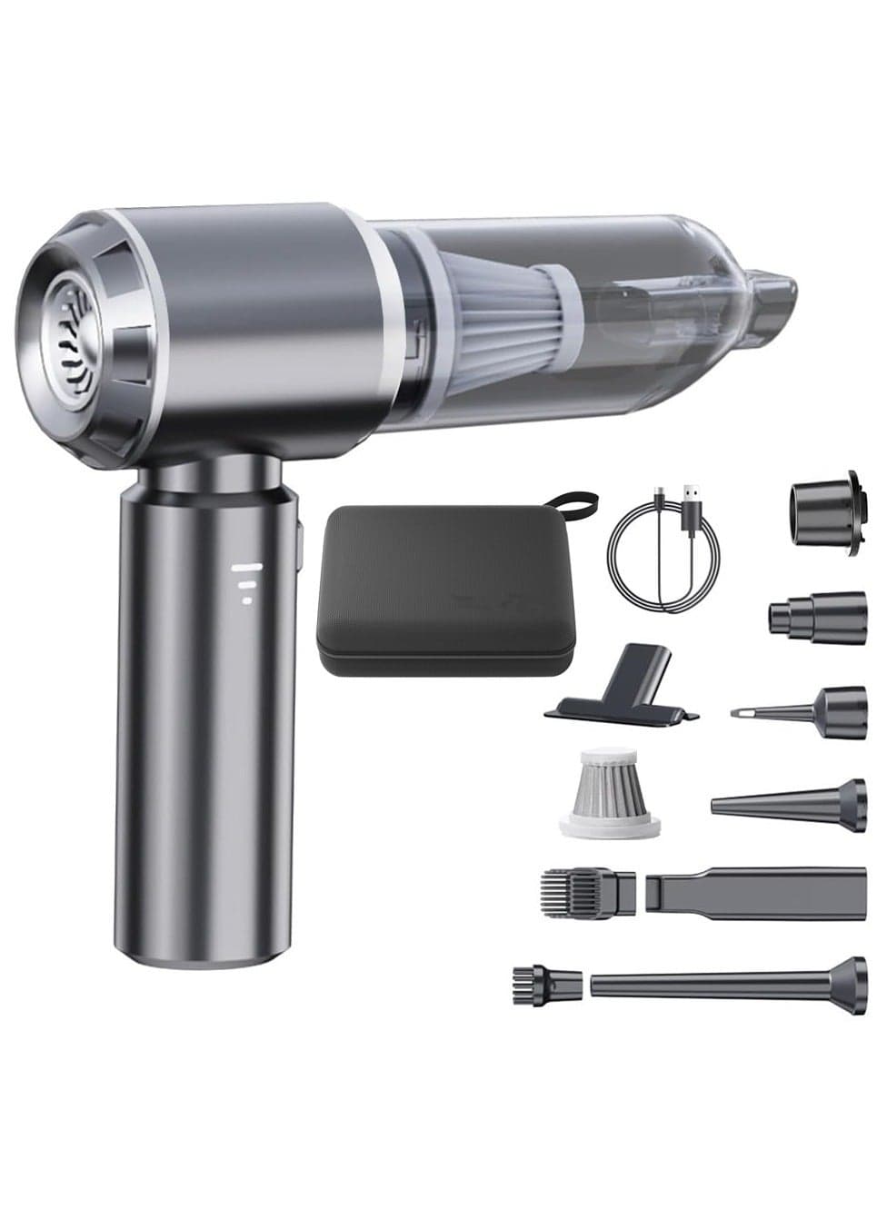 16000PA High Power Car Vacuum Cleaner Portable Cordless Mini Vacuum Cleaner 4 in 1 Compressed Air Dust Collector, Blower, Handheld Vacuum Cleaner with Brushless Motor for Car, Home, Office, Camping