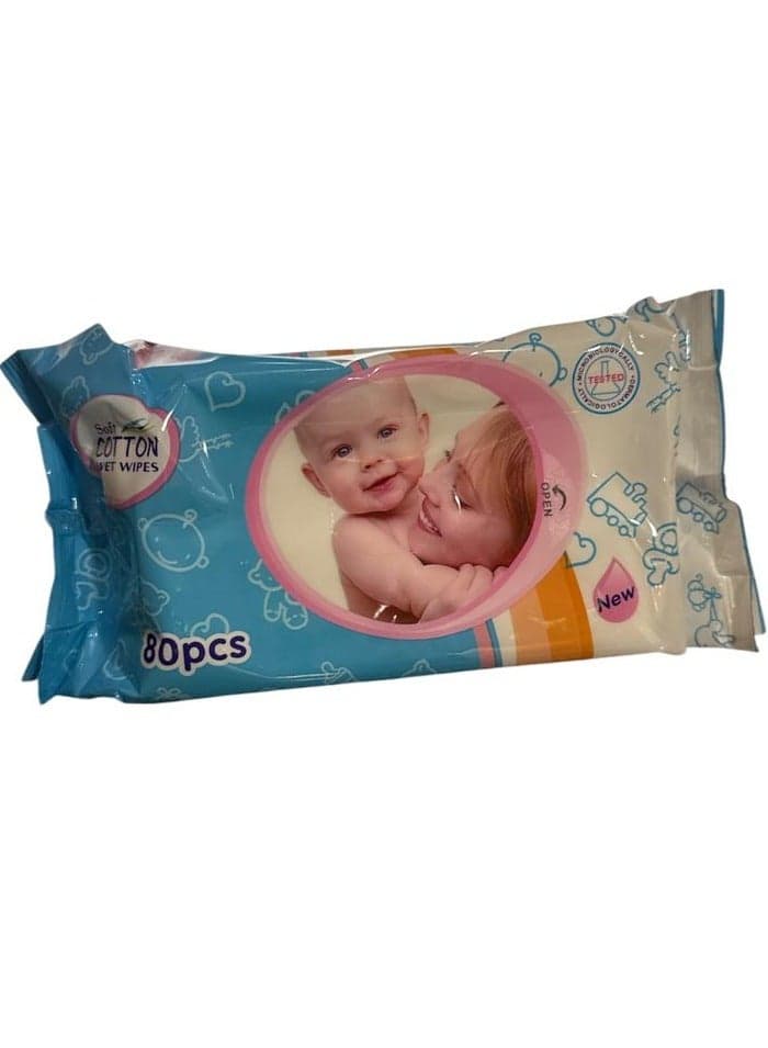 Soft Cotton Wet Wipes 80 Pieces