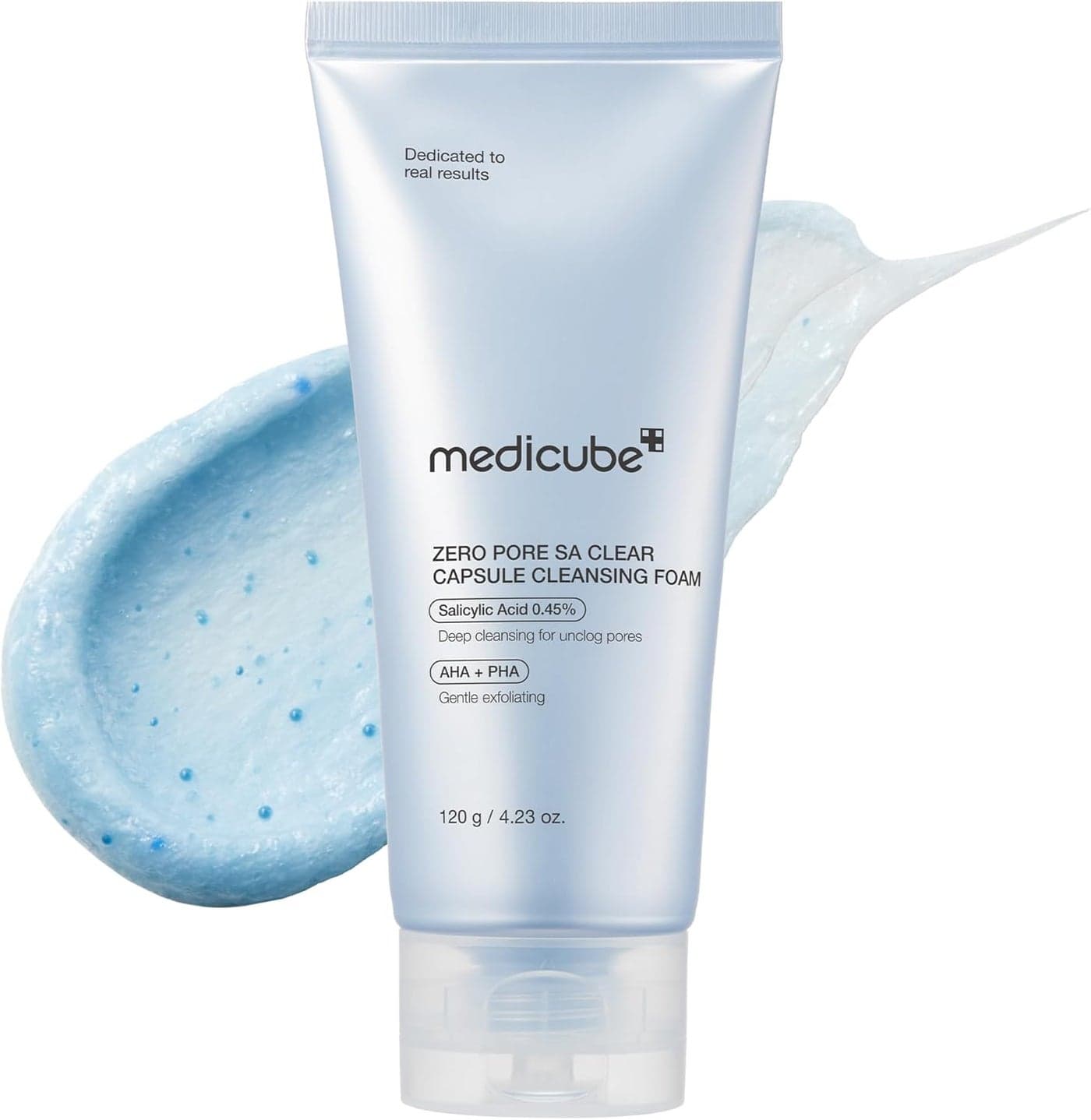 Zero Pore SA Clear Capsule Cleansing Foam 120g, Deep Pore Cleansing Face Wash with Salicylic Acid 0.45% AHA BHA PHA, Exfoliating Foam Cleanser for Blackheads Sebum Control & Smooth Skin Texture
