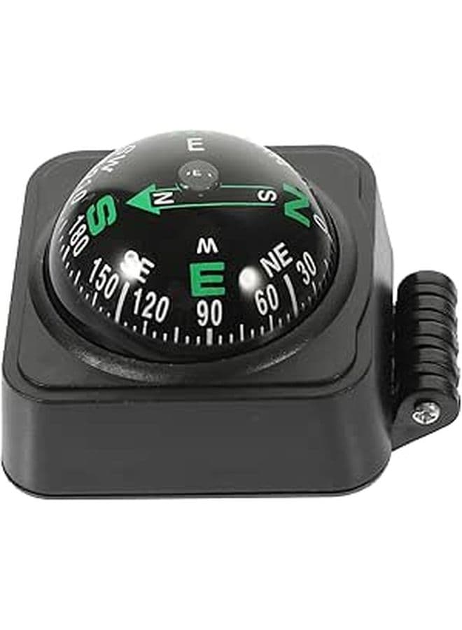 Car Compass Dashboard Ball With Adjustable Mount For Vehicles Black