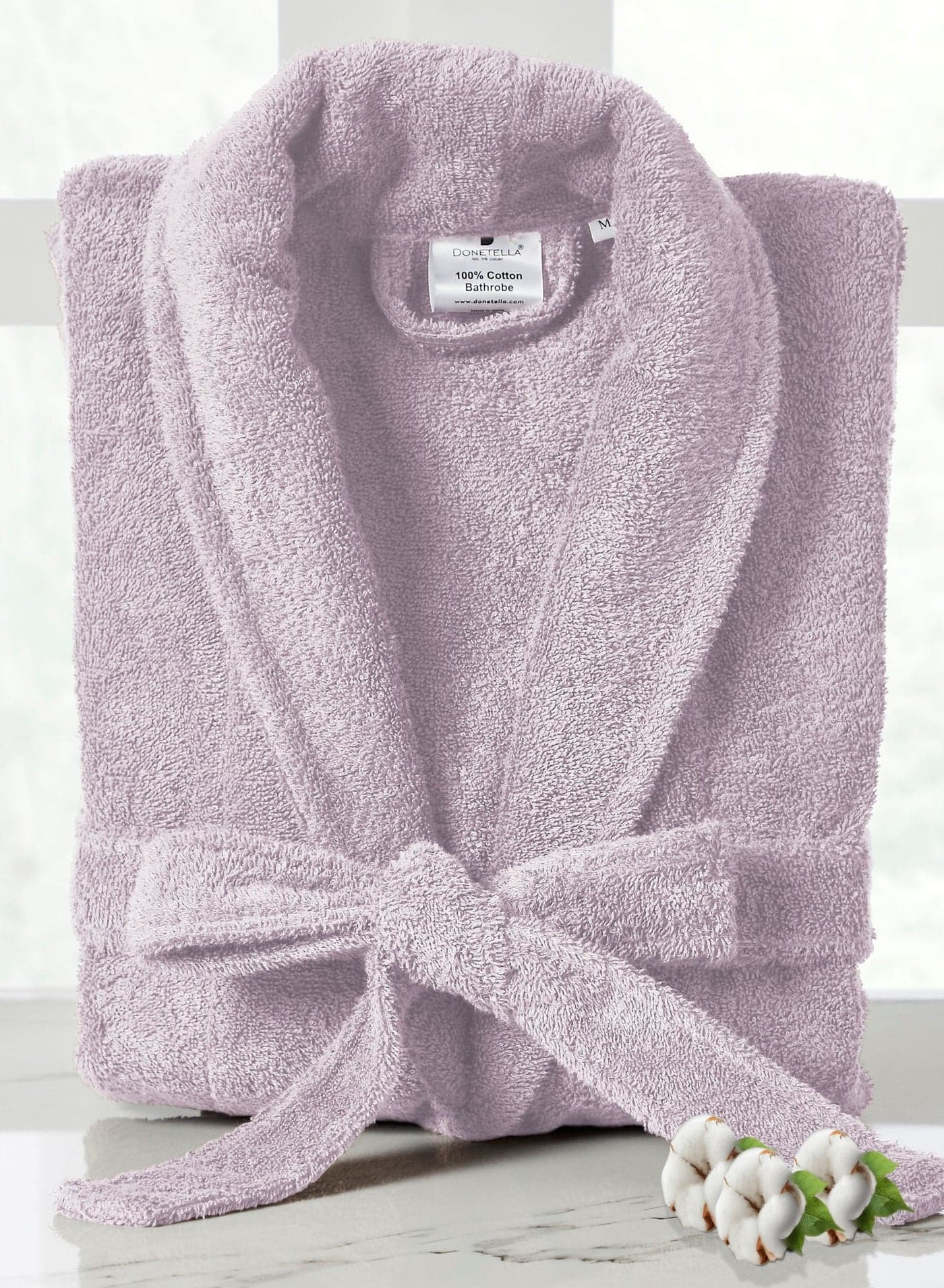 Unisex 100% Cotton Terry Bathrobe Small & Medium Size, 400 GSM, Luxurious & Absorbent, Ankle-Length with Shawl Collar & Pockets