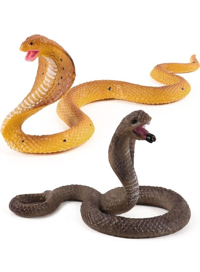 Set of 2 Realistic Fake Snakes Toy, Fake Snake Prank Rubber Snake Props Scary Snake Toy, Fake Cobra Snake Tricky Toy