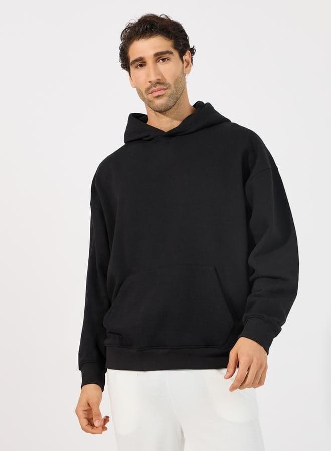 Back Slogan Print Heavy Oversized Hoodie