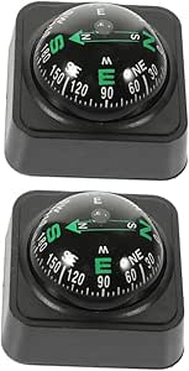 Adjustable Mini Dash Mount Compass 2 Pack For Car Boat Easy Install Navigation