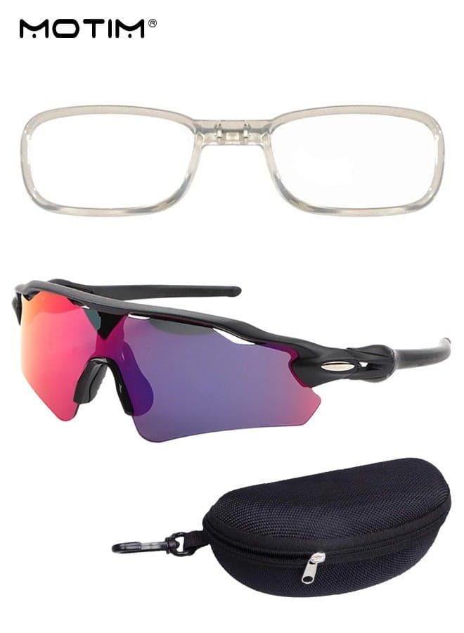 3Pcs/Set Cycling Glasses, Myopia Sports UV Protection Half Frame Sunglasses Set, TR90 Ultra-light, Windproof Goggles Bike Sunglasses Bicycle Glasses Riding Glasses for Sports, Running, Golf, Baseball, Fishing