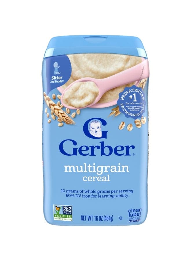 Gerber 2nd Foods Cereal For Baby Grain & Grow Baby Cereal Multigrain 16 Oz