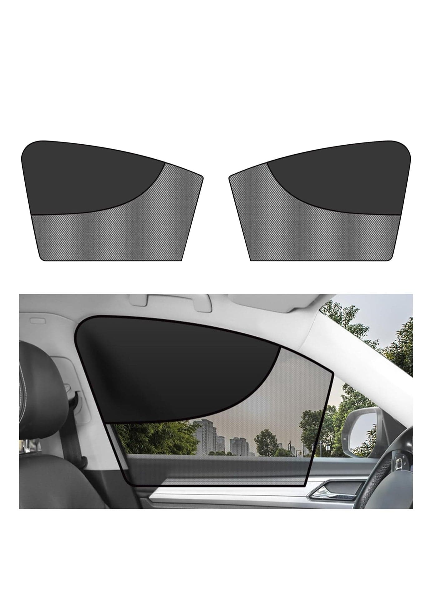 Magnetic Car Window Shades with Double Insulation, Privacy Covers for Cars, Trucks, SUVs - Essential Sun Shades for Camping and Protecting Interiors (Front Window/2PCS)