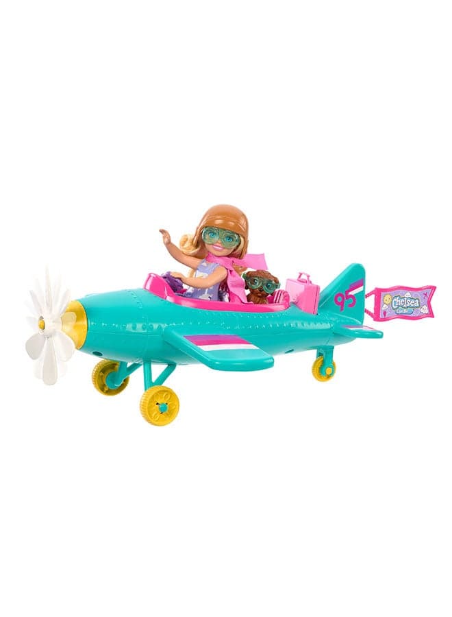 Chelsea Can Be… Plane Doll & Playset, 2-Seater Aircraft with Spinning Propellor & 7 Accessories
