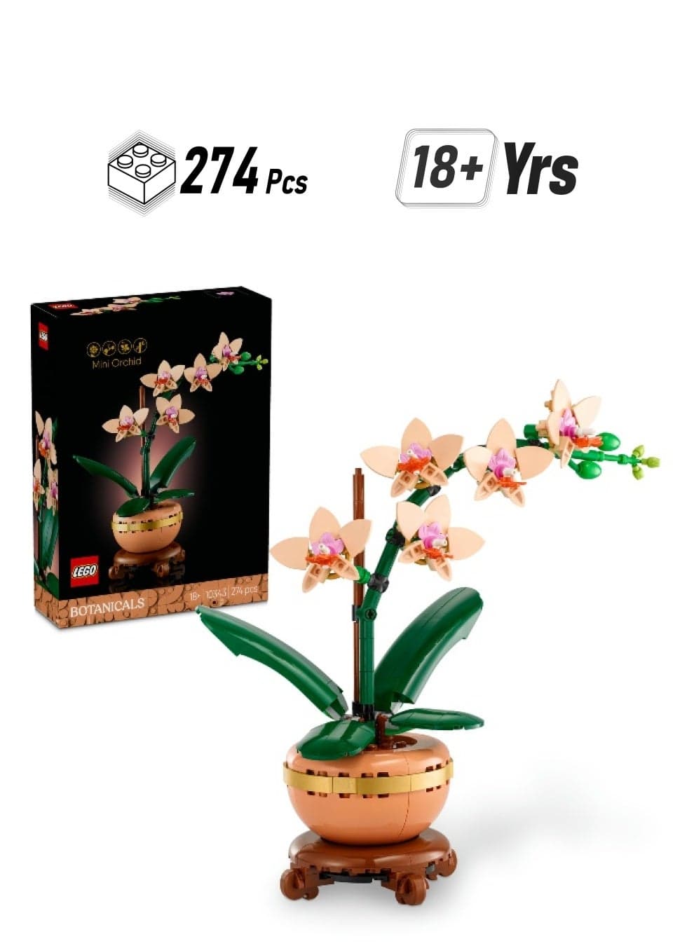 LEGO Botanicals Mini Orchid Plant Gift 10343 Building Set (274 Pieces)