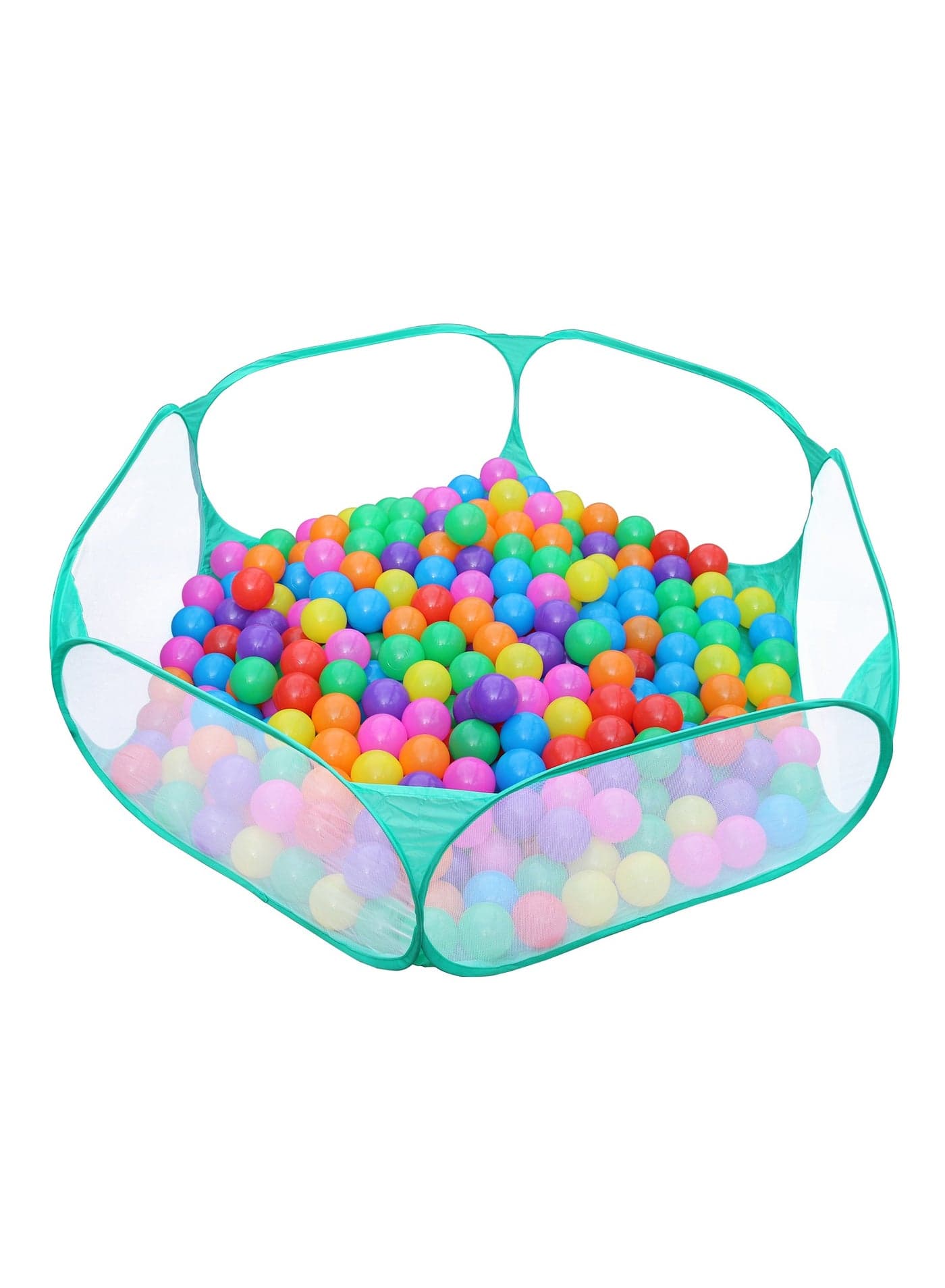 Portable Cute Green Hexagon Children Ball Pit, Indoor and Outdoor Easy Folding Ball Play Pool Kids Toy Play Tent with Carry Tote, Balls Not Included