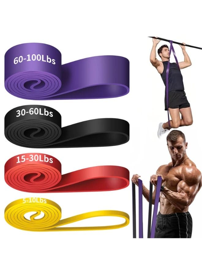 Resistance Bands Set With Carry Bag Set, 4pcs Assorted Pounds Strength Training Exercise Resistance Loops Stretch Bands, Gym Fitness Yoga Workout Resistance Loops Bands for Arm Legs and hips