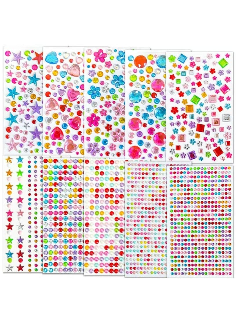 2150PCS Gem Stickers, DIY Self-adhesive Jewels Sticker