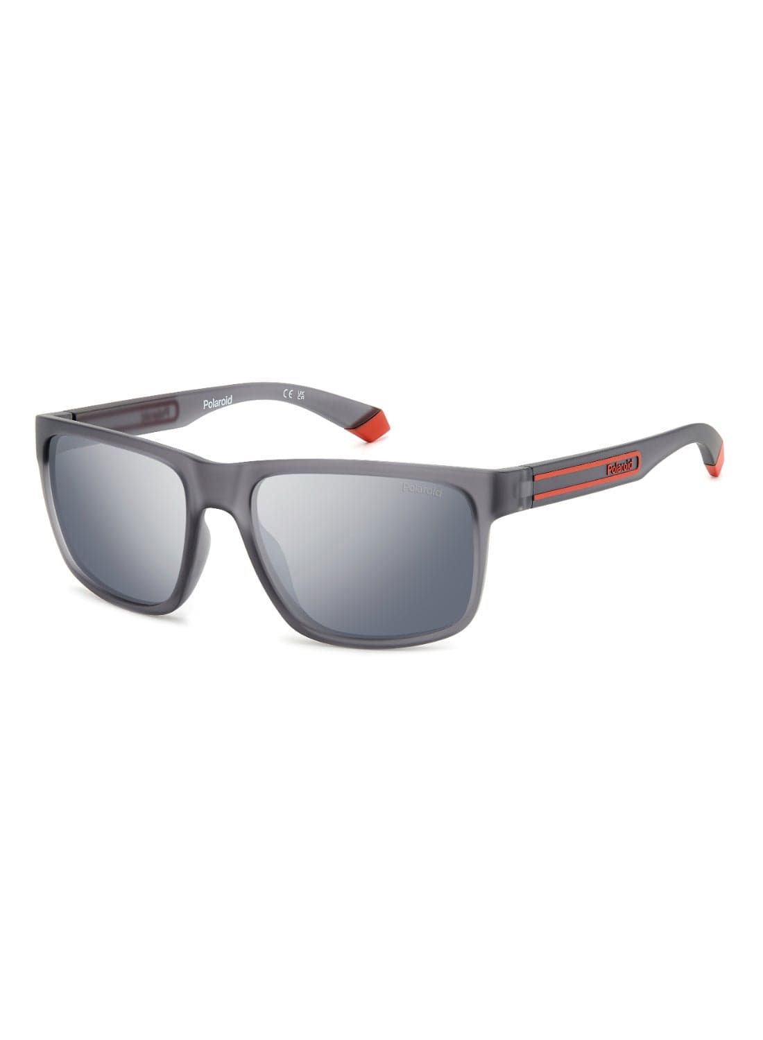 Men's Polarized Rectangular Shape Sunglasses PLD 2157/S GREY 43 - Lens Size: 43 Mm - Mtt Grey