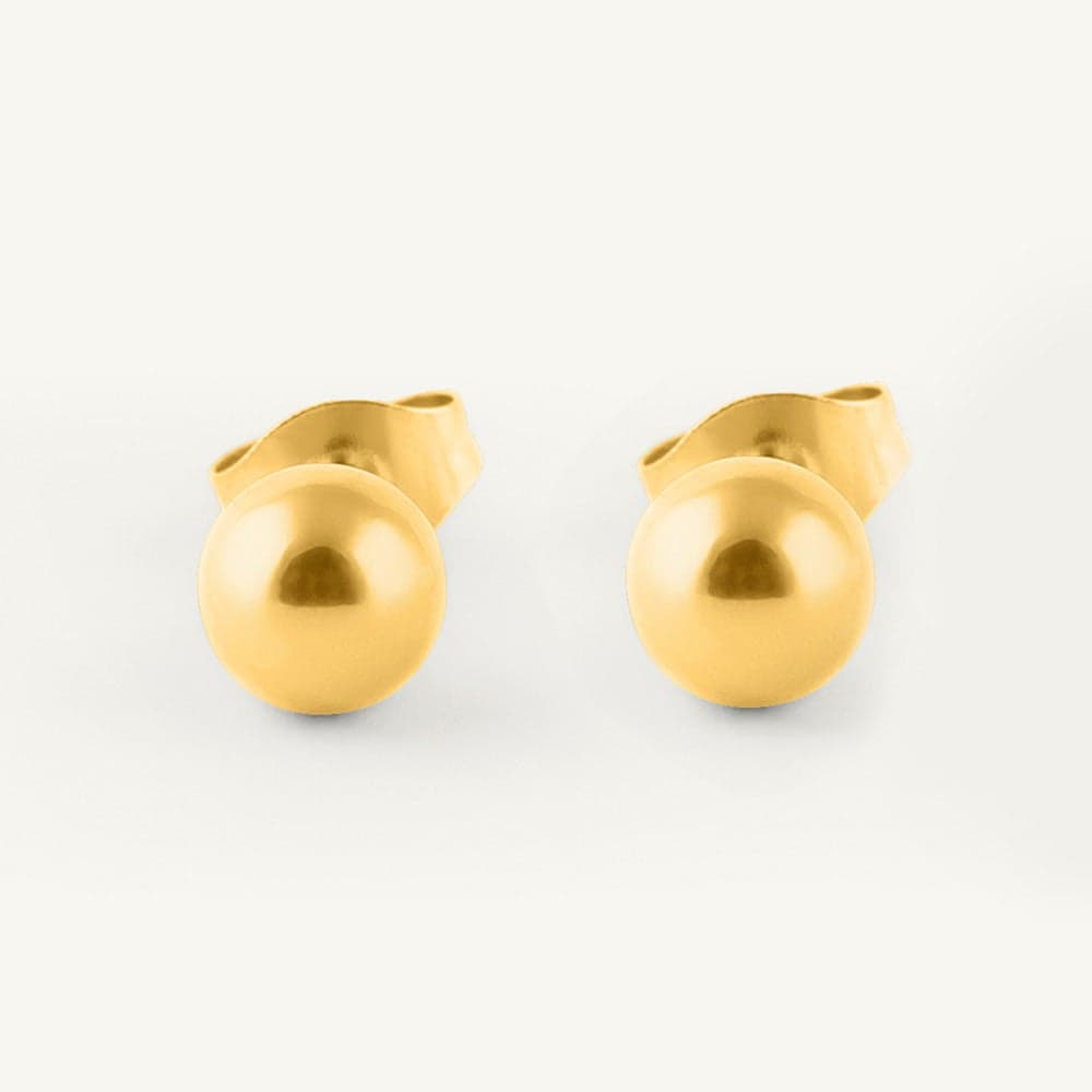 PALMONAS 18k Gold Tone Plated Plain Ball Stud Earrings
for Women