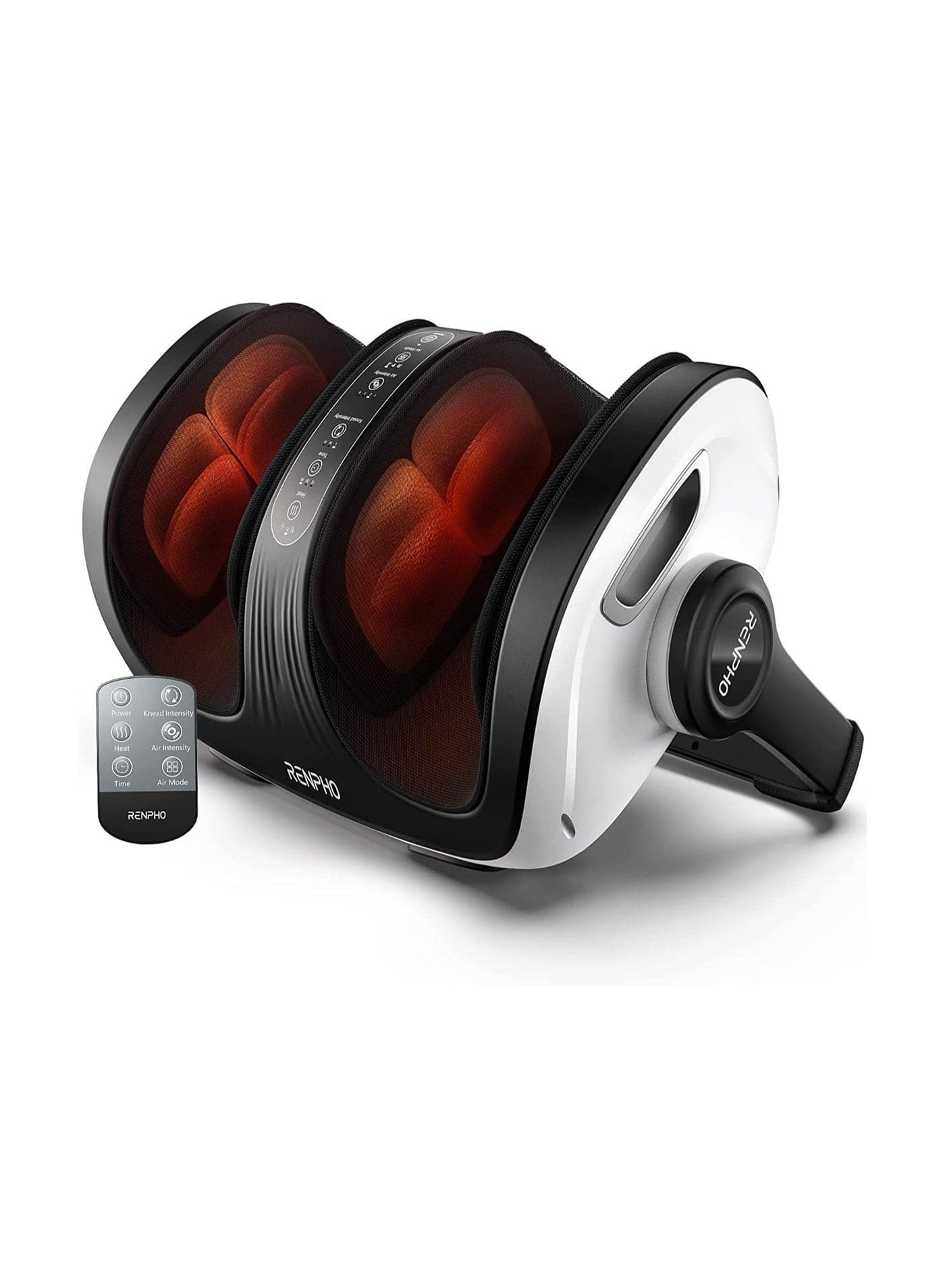 Shiatsu Foot And Calf Massager With Heat And Remote, Rolling Calf And Leg Massage With Handle - White