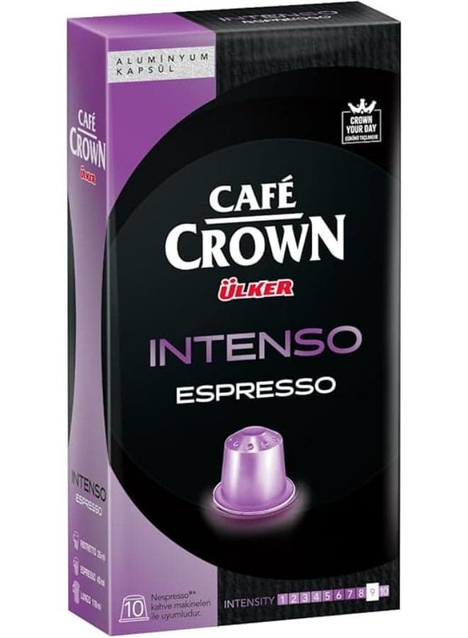 Nespresso Compatible Aluminium Coffee Capsules - Ülker Intenso Espresso 10 Capsules (52g)