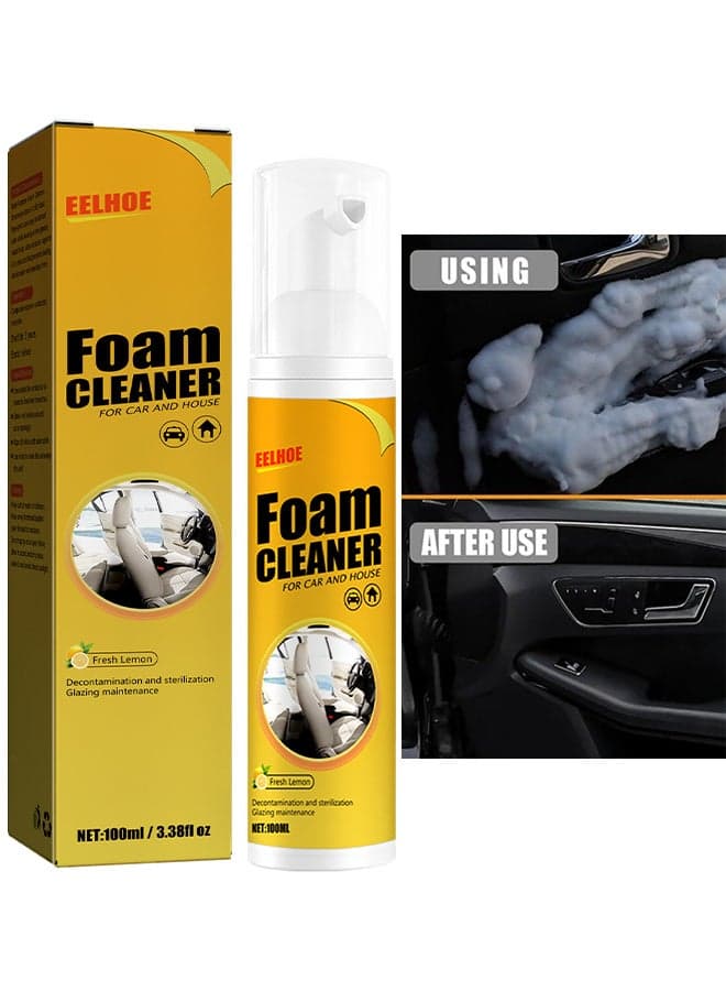 Multi-Purpose Foam Cleaner, Car Interior Foam Cleaner, Car seat Stain Remover, Car Seat Upholstery Strong Stain Remover, Foam Cleaner, Car Interior Lemony Foam Cleaner, Strong Cleaner Cleaner Spray For Car, Interior, Kitchen 100ml