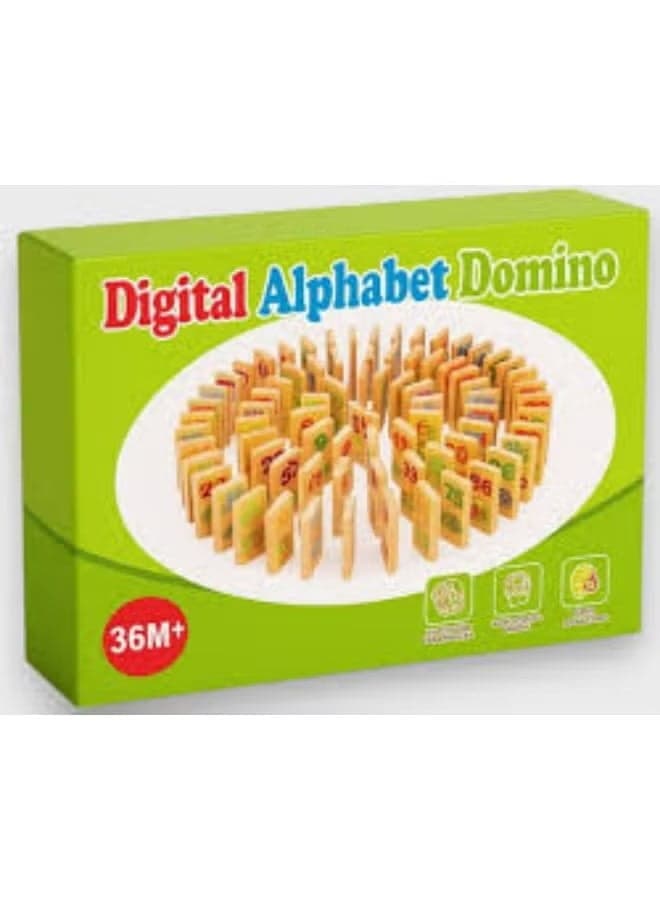 Digital Alphabet Domino Set – Educational Wooden Learning Toy for Kids"