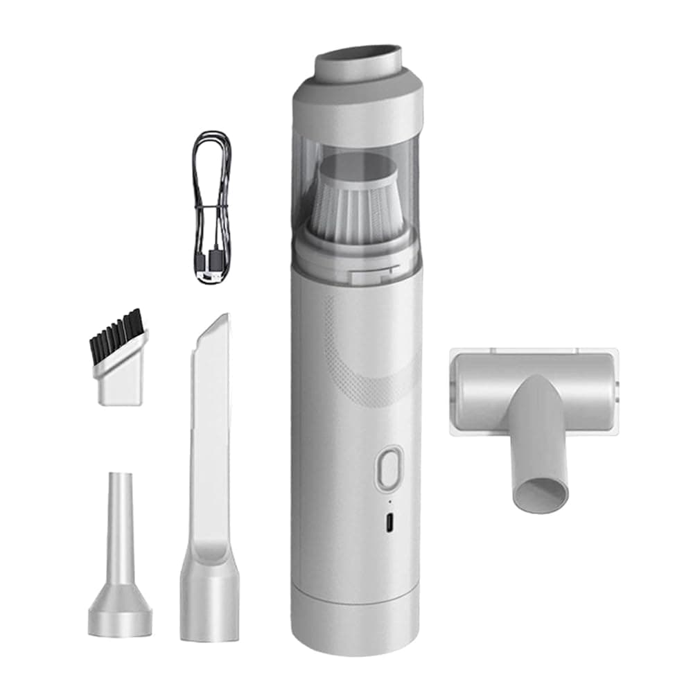Standard White Car Vacuum Cleaner – with Storage Bag, Portable, Wet/Dry, for Home Auto
