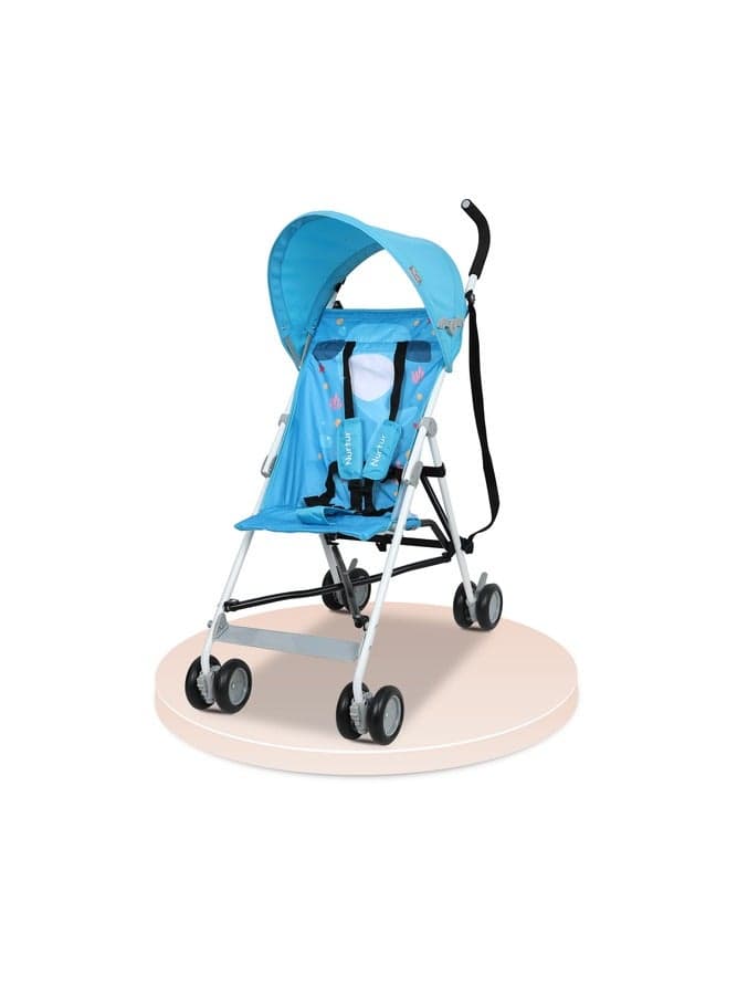 Rex Lightweight Stroller – Compact Fold, Sun Canopy, Shoulder Strap, Airflow Design, Portable Buggy for Toddlers 6-36 Months, Easy Fold, - Light Blue