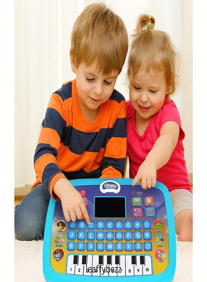 Leaffybezz Educational Computer Mini Laptop Toy for Kids - LED Display and Fun Music - Learning Alphabets, Numbers, Words, Animals (Big Laptop)
