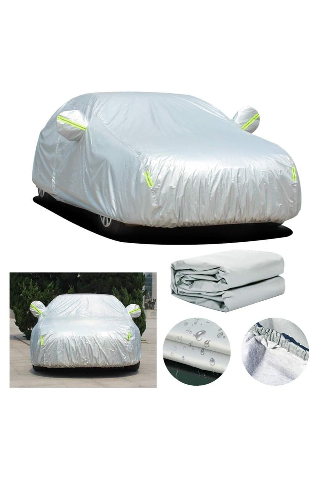 Car Cover Sun proof All Weather Sun with Night Reflective Windproof Dustproof Waterproof UV Protection Full Covers OxFabric
