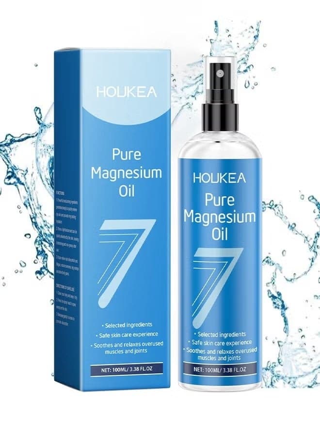 Pure Magnesium Oil Spray, Promotes Calm Sleep And Relaxation, Organic Natural Topical Magnesium For Nighttime Comfort Sleep, Non-Greasy For Feet, Hands And Body, Sleep, Muscle Pain & Cramps, 100ML