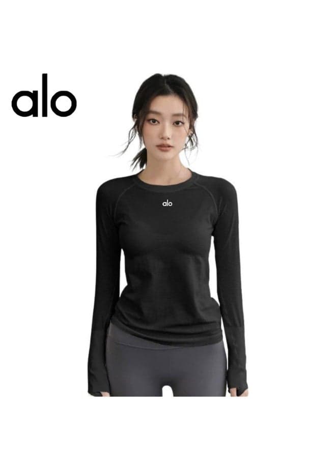 Long-Sleeve Yoga Top for Fall & Winter – High-Stretch Breathable Athletic Shirt for Running, Yoga & Gym Workouts