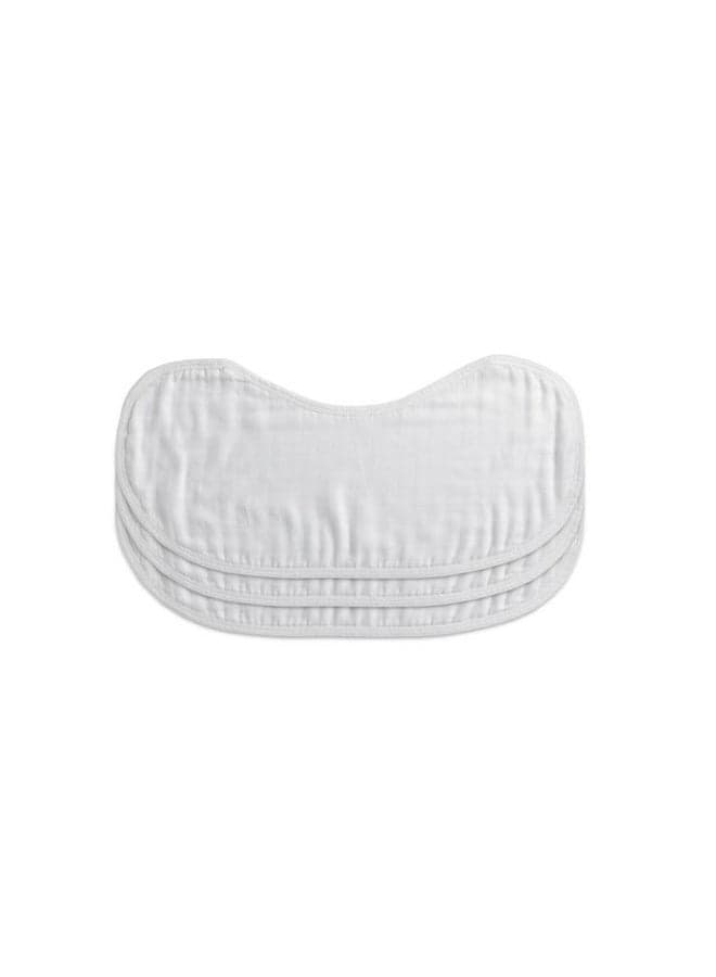 Set of 3 Organic Bamboo Burp and Bib Cloth White