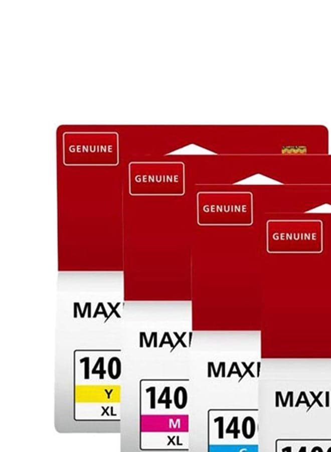 Pack of 4 Canon Maxify PGI-1400XL Ink Cartridge Set Black, Cyan, Yellow & Magenta