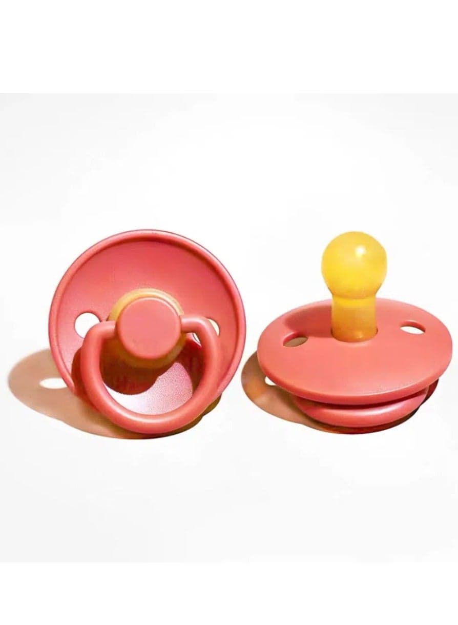 Baby Pacifiers | 1-Pack Soothers | Round Nipple | BPA-Free Natural Latex Food Grade | Super Soft Bite Resistance | Sleep Anti-Flatulence | Baby Teething Toy | Red