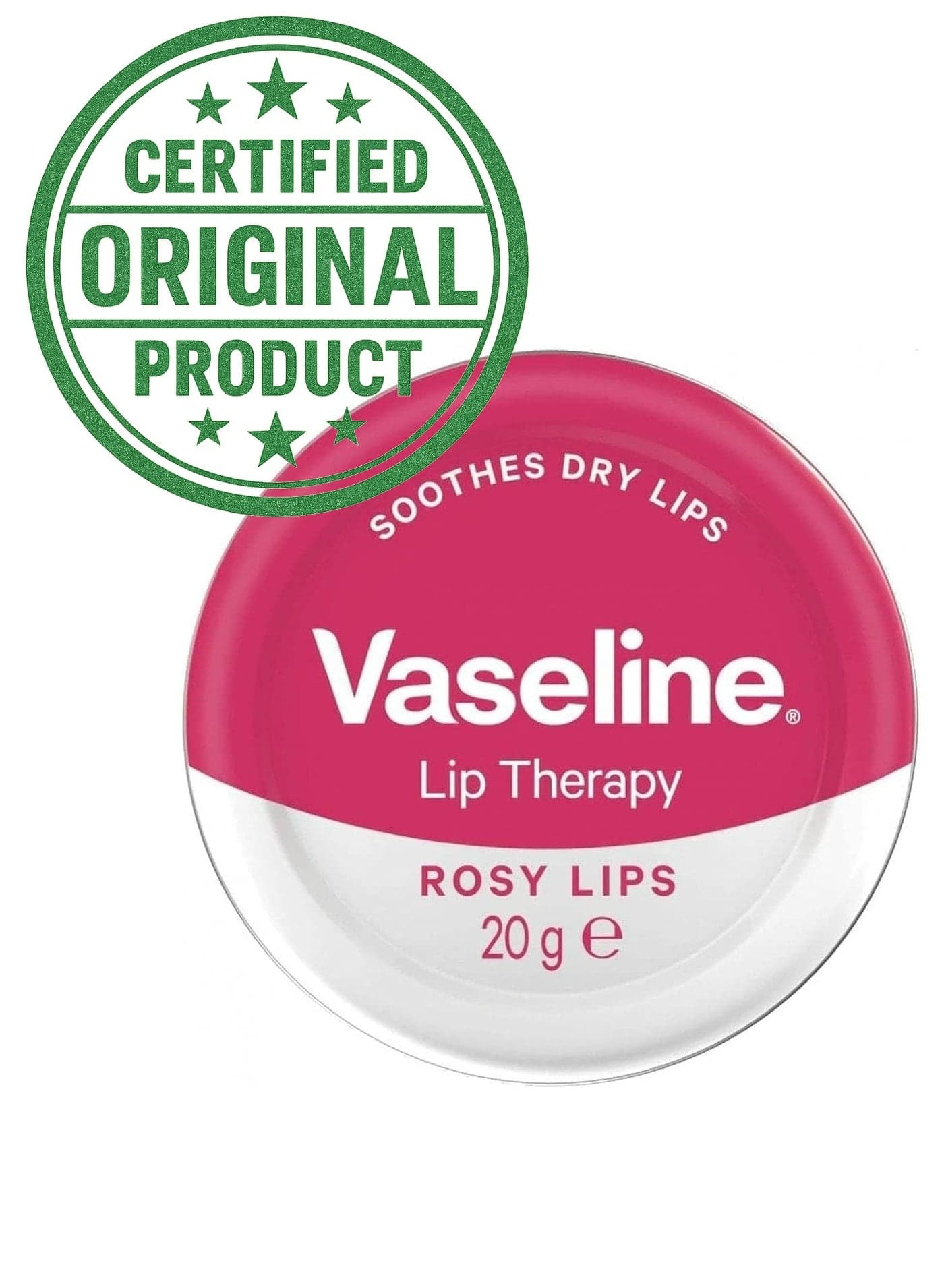 Vaseline Lip Therapy Rosy Lips 20g | Moisturizing Lip Balm with Rose & Almond Oil | Soft Pink Tint, Deep Hydration & Natural Shine | Heals Dry Lips & Locks in Moisture