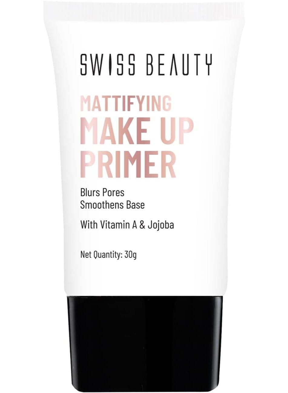 Swiss Beauty Mattifying Makeup Primer | Oil-Free Shine | Minimises Pores | Long-Lasting Base | All skin Types, 30gm