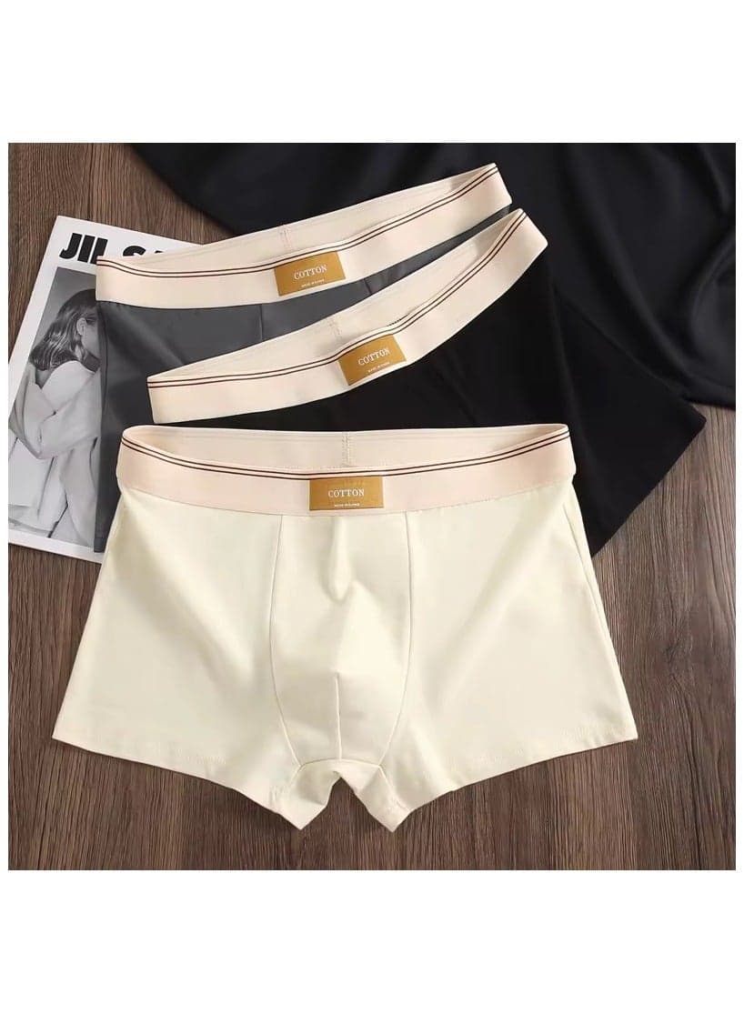 3 Pieces Mens underwear Mens Boxer Briefs Cotton Mens Antibacterial Underwear Boxer Briefs for Mens Trunks Pack Pouch Fly Comfortable Underpants