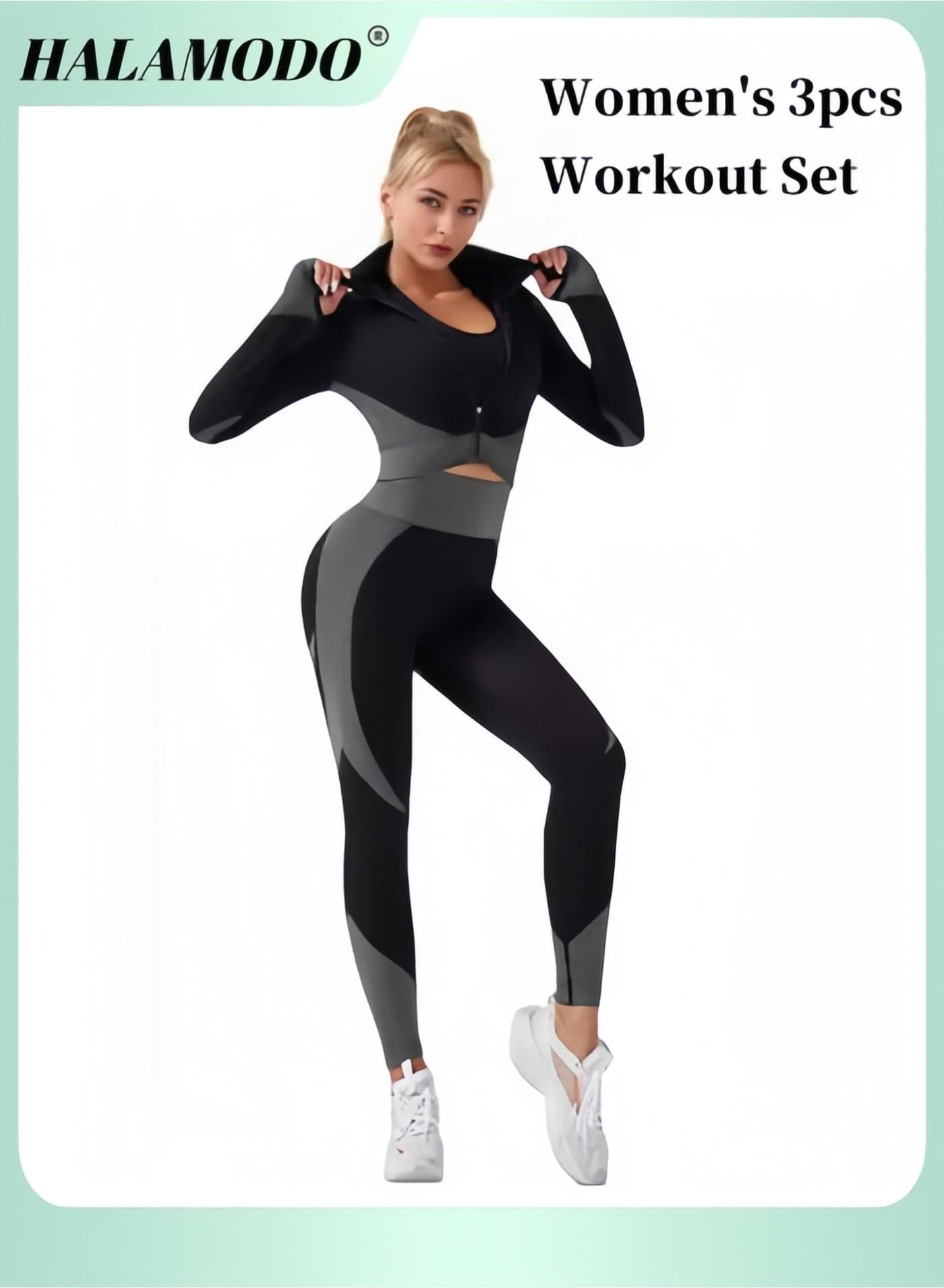 Women's Workout Set of 1pc Crop Top & 1pc Legging & 1pc Stretch Sports Bra Sportswear Gym Workout Outfits Active Wear High Waist Tummy Control Sweatpants Fitness Sports & Running & Yoga