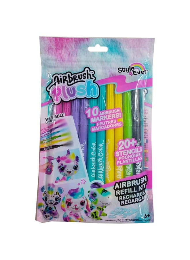Airbrush Refill Kit - 10 Pens And 2 Stencils
