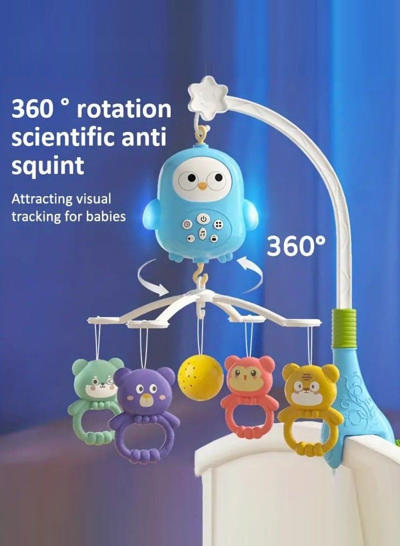 Baby Music Rotary Rattle Newborn crib bell 0-36 months early education Light music toy