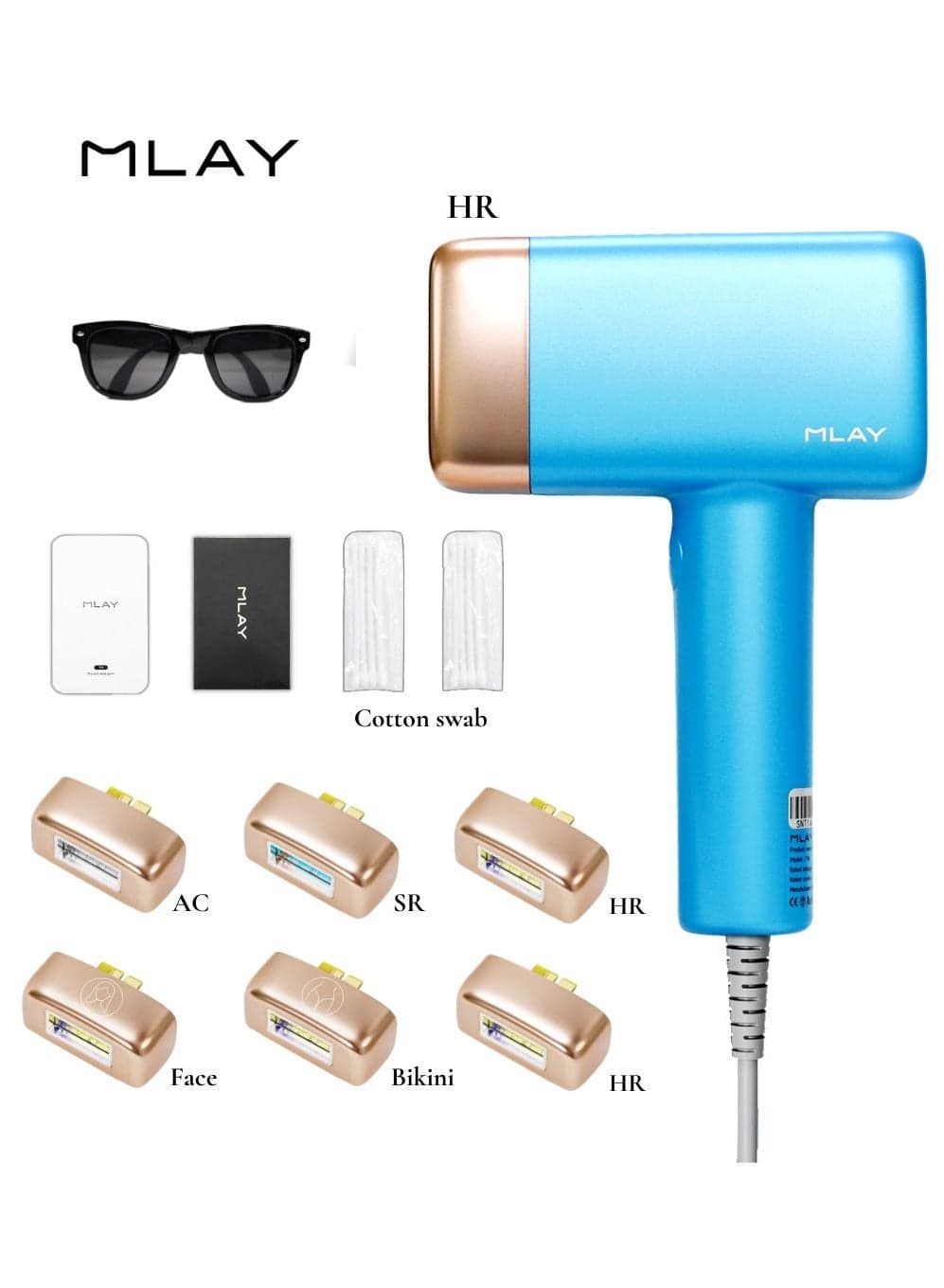 T14 7 in 1 IPL Hair Removal Device, 3℃ Ice Cooling Laser Hair Removal, 500,000 Flashes 0.5s/Flash, Painless Hair Removal Device Remove Acne/Skin Rejuvenation for Whole Body Bikini Face Arm Armpit Back Leg