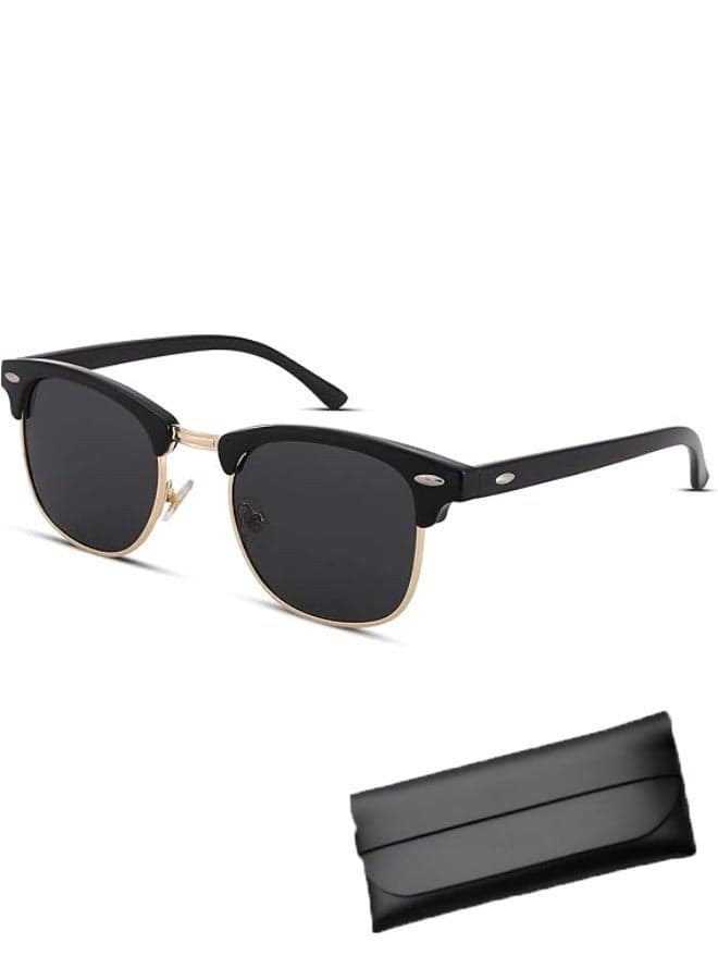 Semi-Rimless Polarized Sunglasses UV 400 Protection for Women Men