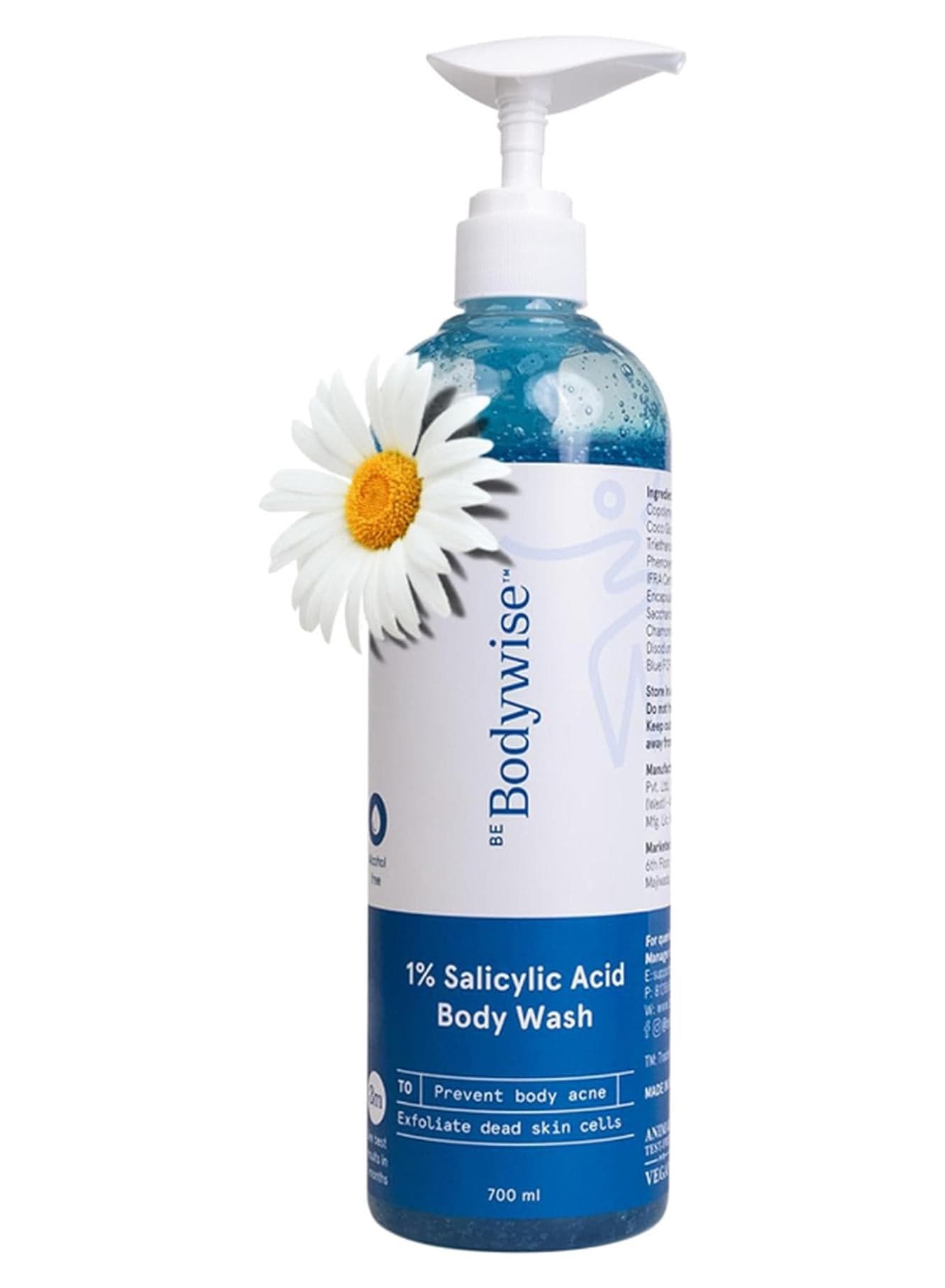 1% Salicylic Acid Body Wash Shower Gel | Prevents Body Acne, Bumpy skin, Exfoliates & Deep cleanses skin | Paraben & SLS free | Suitable for all skin types | 700ml