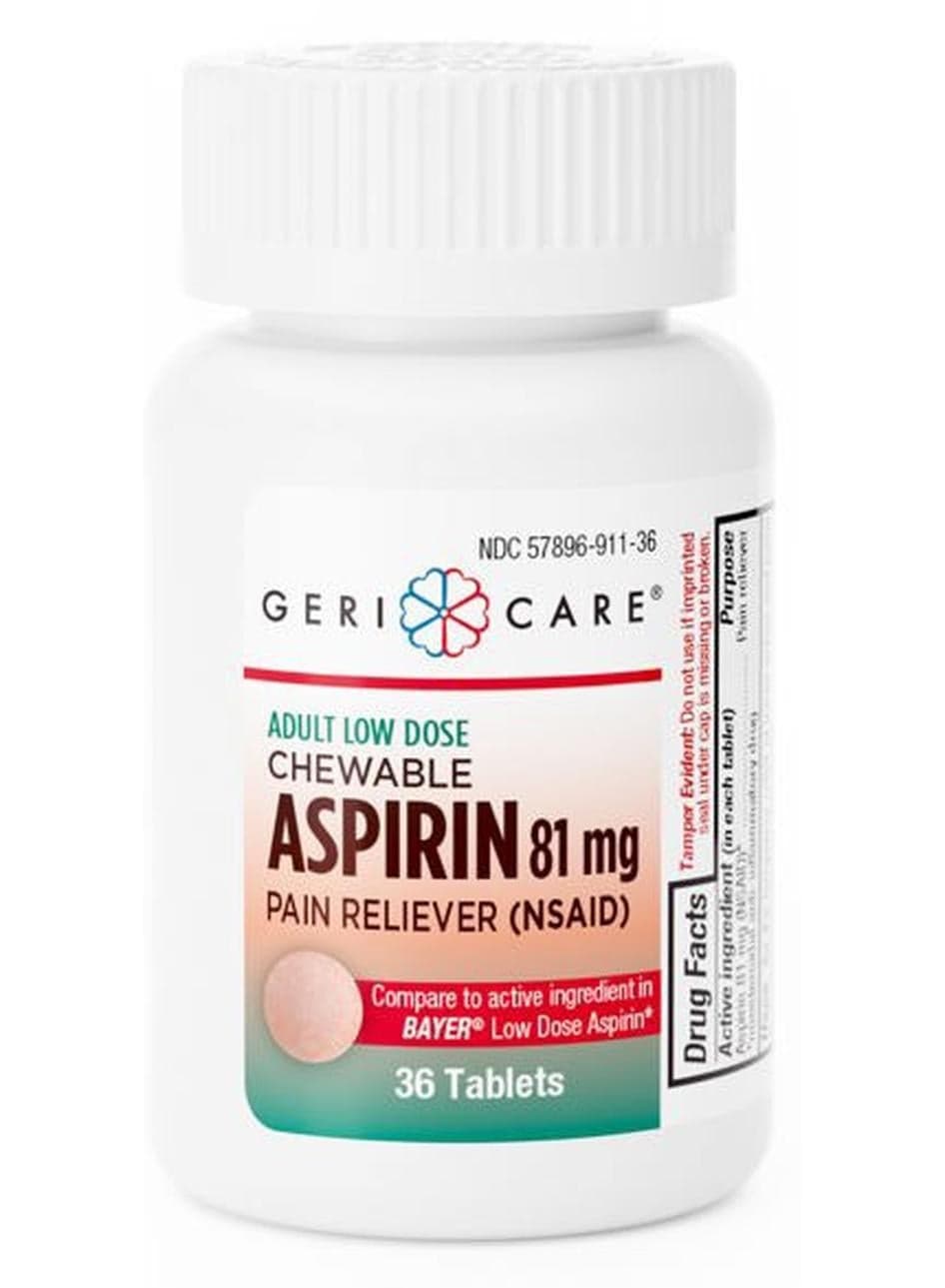 Aspirin Adult Chewable 81 mg Tablets 36 ct