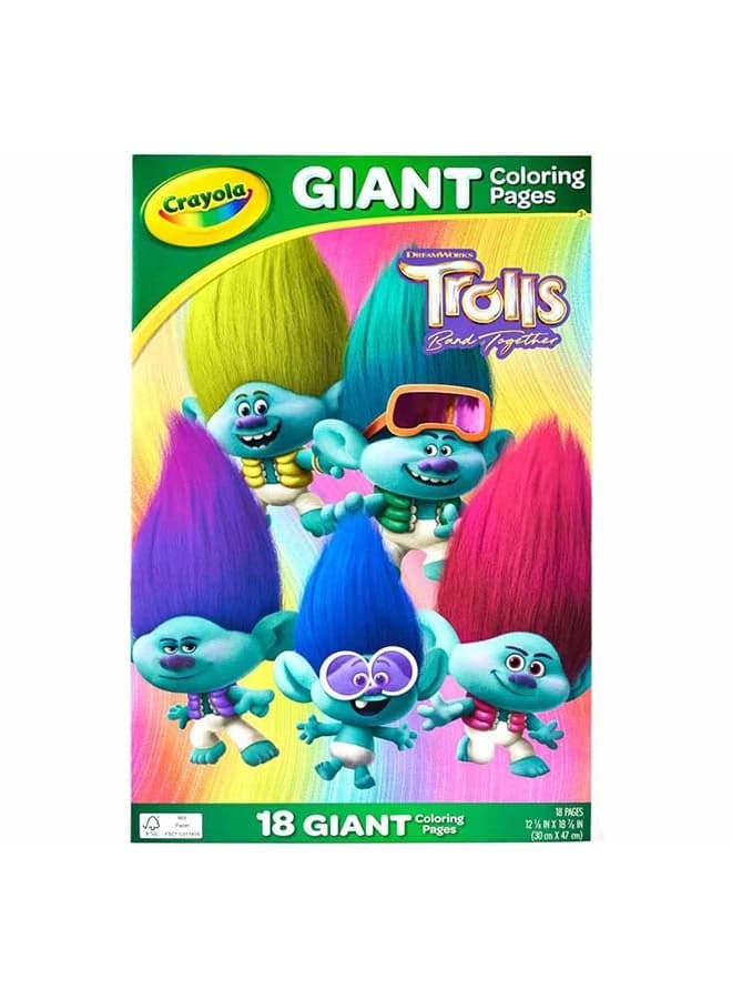 Trolls Giant Coloring Pages, 18 Count