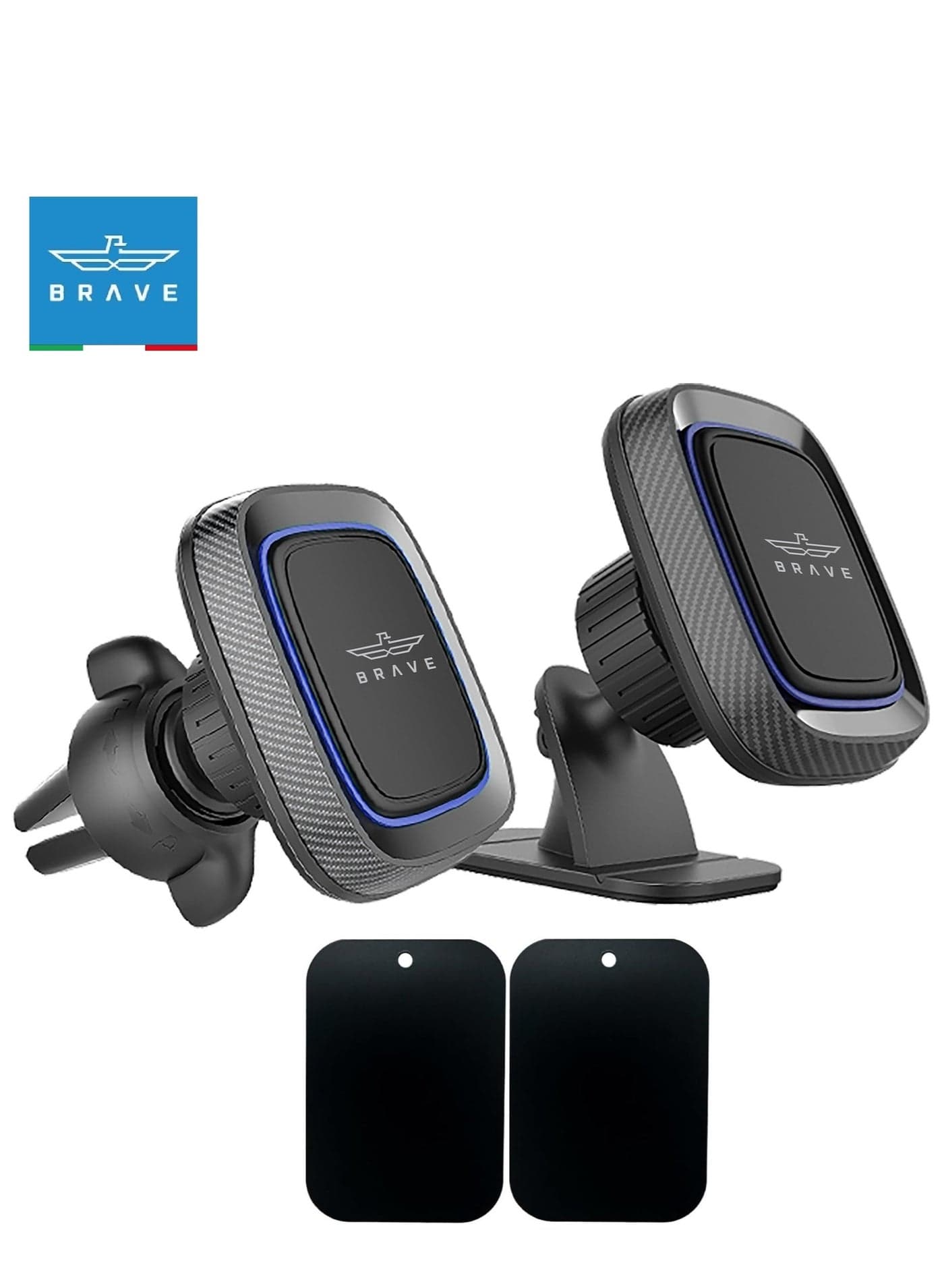 2-in-1 Magnetic Car Phone Holder – Dashboard & Air Vent Car Mount with Strong Magnet, 360° Rotation, Adhesive Base – Universal Magnetic Phone Holder for iPhone Air, iPhone 17/16/15/14/13/12/11, Samsung S25/S24/S23/S22 & Android Phones
